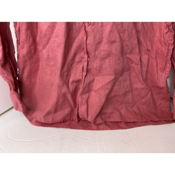 Burma Bibas Short Sleeve Button Up Shirt Men's Large 100% Linen - Picture 14 of 16